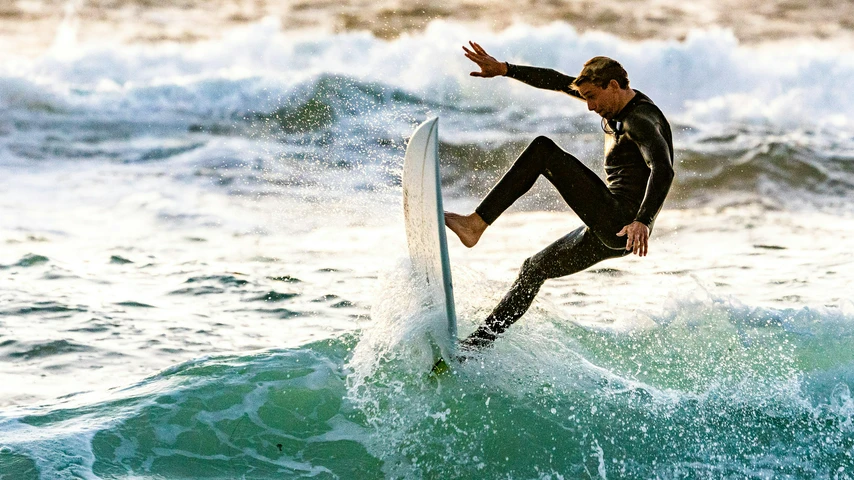 Surfer on wave